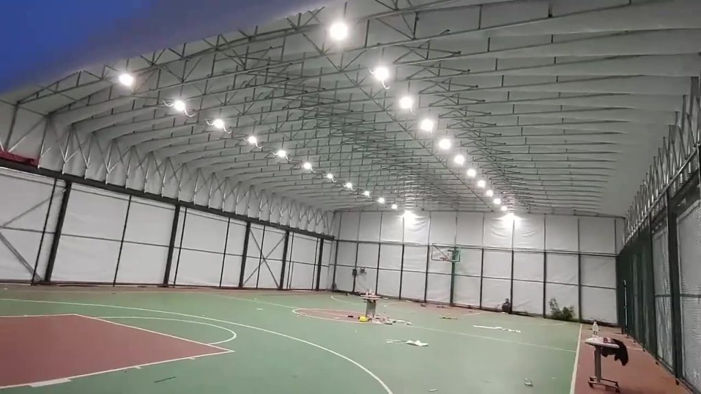 Mái Che Sân Bóng Rổ 5 Mái che sân bóng rổ không cản tầm nhìn khi thi đấu